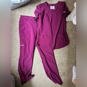 Maroon / wine colored sketchers scrubs size M